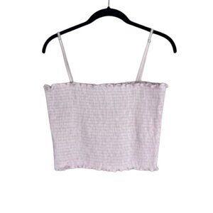 Gianni Bini Top Milkmaid XL Pink Plaid Smock Western Boho Festival Coquette 80s